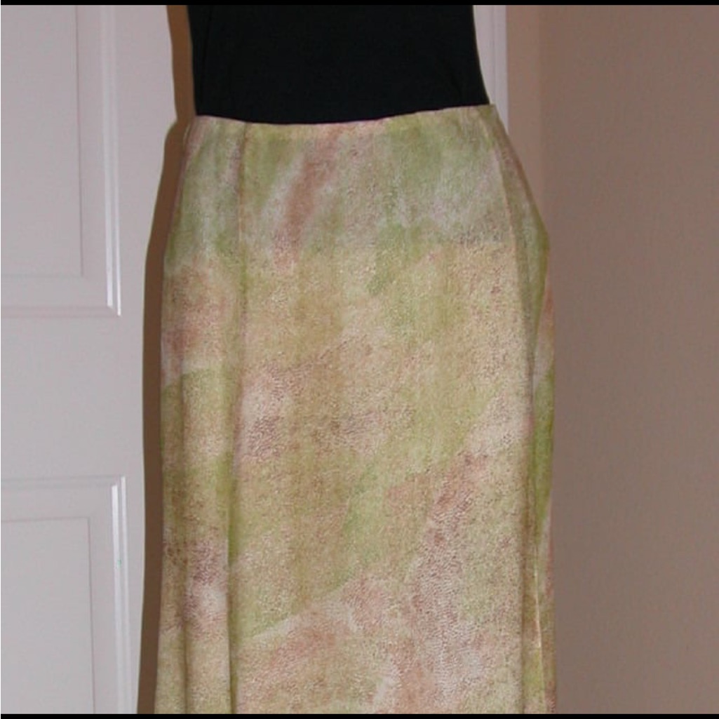 Chettah B Maxi Boot Skirt Vintage For Saks Fifth Avenue Nwt Silk